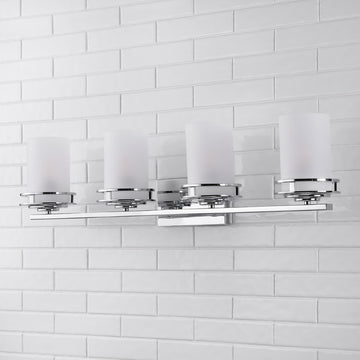 Fairfax Metal/Frosted Glass Contemporary Glam LED Vanity Light - JONATHAN Y